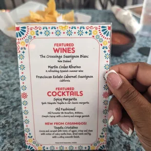 Menu as of 9/2023