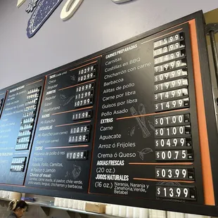 Taqueria menu