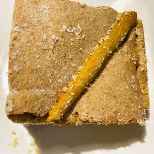 a piece of food on a plate