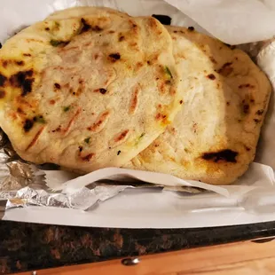 Jalapeño and queso pupusa 4 for $10. they vanished immediately