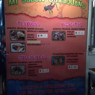 menu
