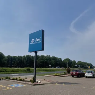 a parking lot with cars parked in it