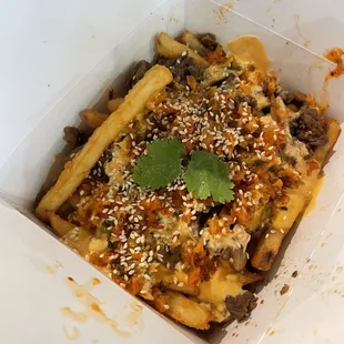 a close up of a box of food