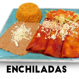 Enchiladas Rojas de Queso o Pollo