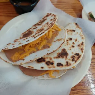 Bean and cheese tacos toasted