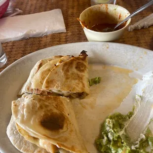 Beef and chicken quesadilla