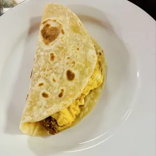 Egg with Chorizo Taco