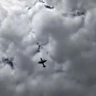 a plane in the sky