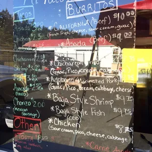 tacos, menu