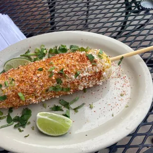 Mexican Street Corn - ketchup mayo, queso cheese butter, lime &amp; chili powder