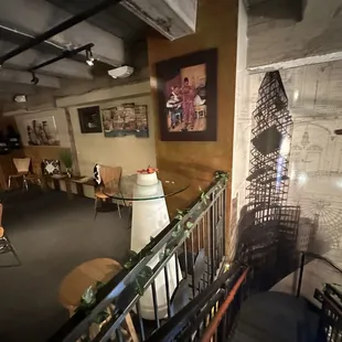 the view from the top of the stairs