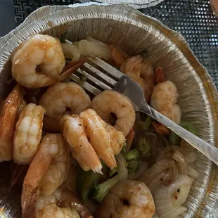 Shrimp fajitas