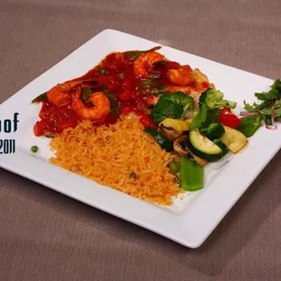 a plate of food on a table