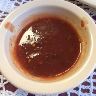 The hot sauce served with your breakfast