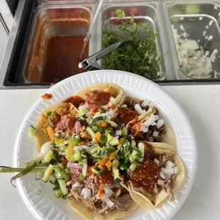 a plate of mexican food