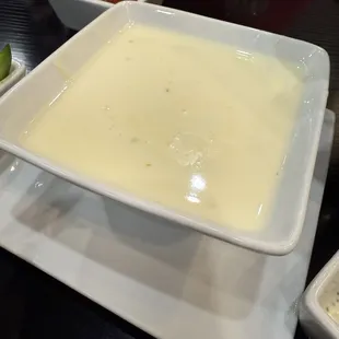 Large white queso is delicious!