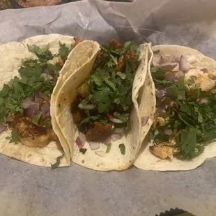 Make your own tacos!  The Al pastor was amazing!