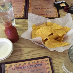 nachos and a glass of water
