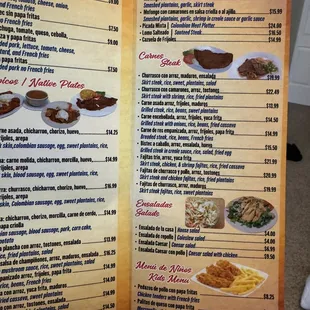 a menu for a mexican restaurant