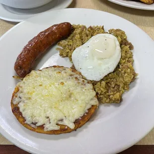 Calentado with Sweet Corn Cake with Cheese and chorizo
