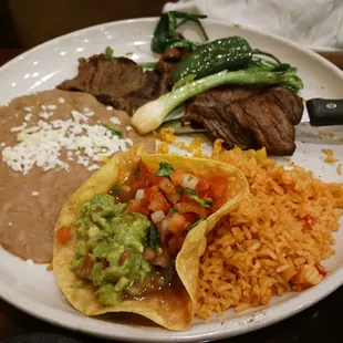 Carne Asada fajitas plate