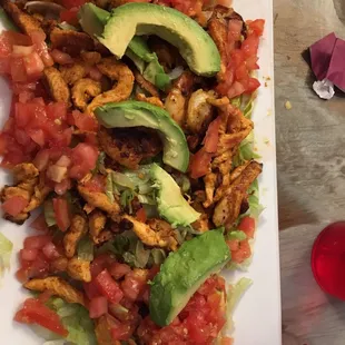 Maya Salad with grilled shrimp &amp; grilled chicken