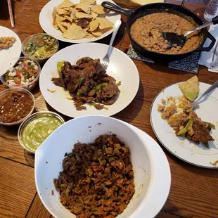 a table full of mexican food