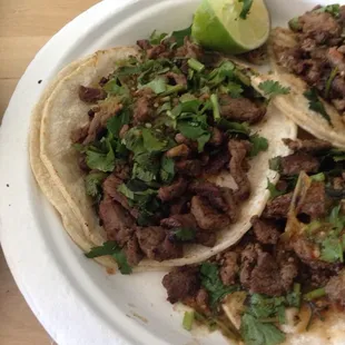 Tacos are loaded with meat!