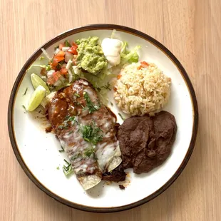 Adobo beef enchiladas