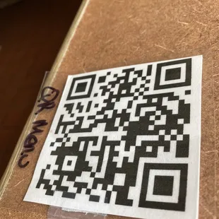 QR code for menu