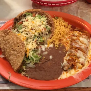 The number 8 from the menu consisted of a beef taco, a tamale and a tostada.