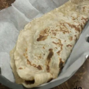 a flatbread on a plate