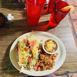 a plate of mexican food