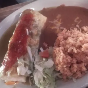 Lunch special. Carnitas burrito plate. Pork was exceptionally good.