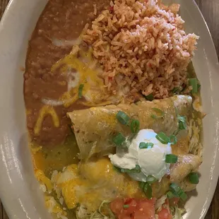 Sour cream enchilada lunch portion