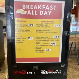 All Day Breakfast Menu