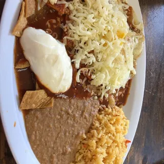 Red Chilaquiles Plate Combo