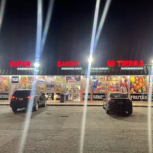 cars parked in front of the store