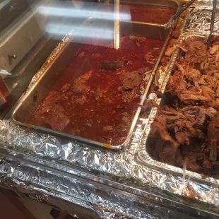 Hot food for purchase by the pound.