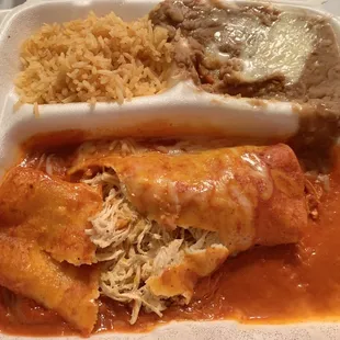 Shredded Chicken Enchiladas