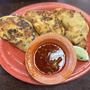 Quesabirria tacos with consome