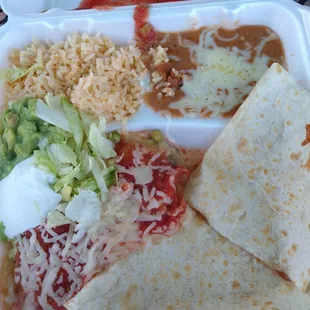 2 item combo, chile relleno and quesadilla