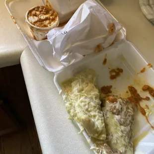 My main entrée was in the dish upside down