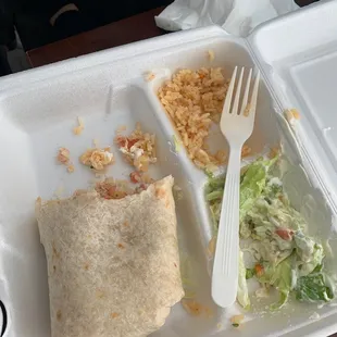 Not the best, the chicken burrito lacks flavor also there was no salsa, the Mexican rice was flavorless.