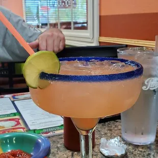 Prickly pear margarita! Dining room back open with limited seating and brand new flooring!