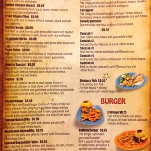 the menu