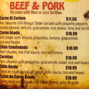 menu