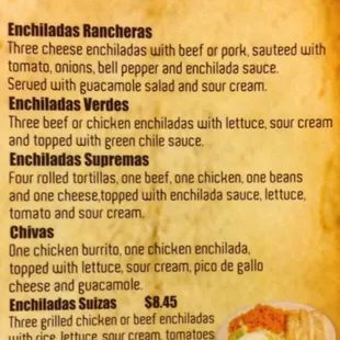 menu
