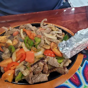 Steak fajitas
