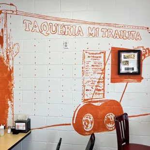 an orange and white restaurant